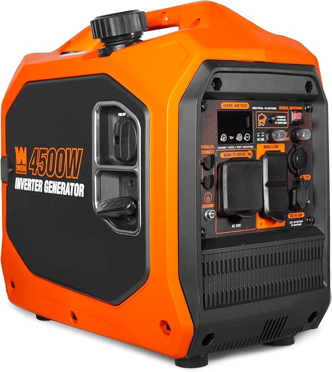 WEN 4500-Watt Inverter Generator, RV-Ready, Quiet, Portable, and Lightweight with Fuel Shut Off and CO Watchdog (56432iX)