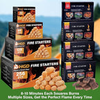 HGD Natural Fire Starters for Outdoor: 32 Cubes Fire Starter Campfire Fireplace Charcoal Wood Stove Chimney Fire Pit Grill Smoker Indoor Outdoor Use White