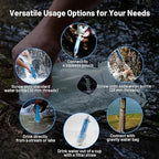 Gravity Water Filter System for Hiking, Camping, Travel, and Emergency Preparedness (1 Gravity Bag, 4 Water Filter Straw, 5 Squeezable 20-Oz Water Pouch)