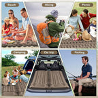 Ultralight Air Pad: 1.9lbs Camping Mattress with Pillow & Foot Pump - 4" Thick with One-Second Deflation for Easy Backpacking