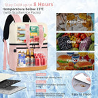 Backpack Cooler with Double Decker & 12 Ice Packs- Keeps 36 Cans Cold for Up to 24 Hours- Waterproof & Leak Proof Insulated Cooler Backpack- Stylish Cooler Bookbag for Women Travel Work Beach