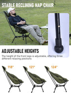 WildCall Lightweight Folding High Back Camping Chair with Head Support, Compact Beach Chair with Anti-Sinking Large Feet and Three Tilt Angles Adjustment