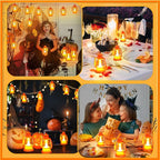 Ferraycle 12 Pcs Mini Lantern Decor 4 Inch Western Lantern Table Centerpiece Small Vintage Camping Hanging Lamp Ornaments Bulk for Cowboy Cowgirl Wedding Halloween Christmas (4 Inch,Orange)