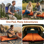KASBAH Camping Sleeping Pad,Extra Wide 6 inch Thick Inflatable Sleeping Pads with Built-in Foot Pump and Pillow,Ultralight Camping Mat Gear for Outdoor Hiking,Camping