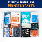 EVERLIT 185 Pcs Metal First Aid Kit for Contractors, Construction Site, OSHA Compliant, Workshop, Business, Commercial Truck Vehicle DOT, Wall Mount Box, All-Purpose