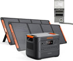 Jackery HomePower 3000 Portable Power Station and Transfer Switch with 2X 200W Panels, 3600W (7200W Surge), 3072Wh LFP Battery, USB-A/C, Home Backup & Emergencies, Grey