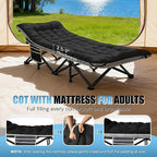 HABUTWAY Camping Cot, Portable Camping Cot for Adult, 28" Wide Sleeping Cot Max Load 600LBS with Thick Mattress and Carry Bag, Portable Camping Bed for Outdoor Camping/Office, Home Nap