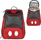 PICNIC TIME Disney Mickey Mouse Backpack Cooler, Insulated Soft Cooler Backpack, Waterproof Lunch Bag, Portable Hiking Backpack Ice Chest for Picnic, Beach, Camping & Travel, (Red with Gray Accents)