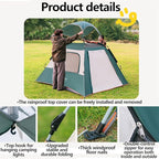 Camping Tent, Family Cabin Tents,Family Dome Waterproof Backpacking Tent Easy Setup UV Cut Sun Shelter Tent, Instant Camping Tents, for Picnic,Camping. M Green