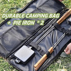 Campfire Pie Iron 4.9" & 8.6" Large Cast Iron Sandwich Maker for Camping 2 Pcs with Storage Bag - 22.6 inch Thickened Handles - Campfire Cooking Equipment for Grilling & Outdoor Cooking