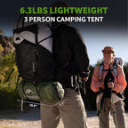 Naturehike Bleik 2-3 Person Camping Tent, Waterproof Double Layer Lightweight Backpacking Tents for Camping