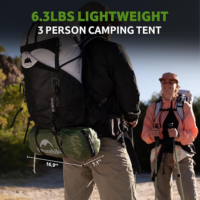 Naturehike Bleik 2-3 Person Camping Tent, Waterproof Double Layer Lightweight Backpacking Tents for Camping