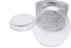 Fig & Leaf (270 Pack) Premium 9-Inch Round Foil Pans with Plastic Dome Lids l Heavy Duty l Disposable Aluminum Tin for Roasting, Baking, Cake or Cooking