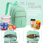 Weitars Lunch Backpack For Women Men,20L Cooler Backpack Insulated Lunch Bag For Women With Side Pockets Waterproof,Meal Prep Backpack,Adult Backpack Cooler For Lunch Picnic Hiking Camping Beach