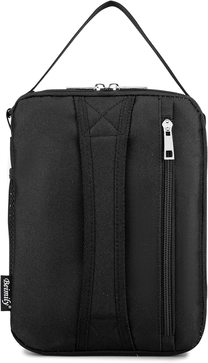 BEIMILY Small Insulated Lunch Bag,Lunch Box for Men Women Adults,Portable Refrigerated Lunch Box,Soft Insulated Tote Bag for Office Work Picnic with Comfort Handle and Removable Hand Strap (Black)