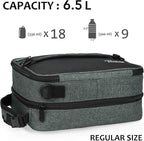 Tirrinia Expandable Insulated Lunch Bag for Men Women – Leakproof Reusable Cooler LunchBox for Kids & Adults with Shoulder Strap, Perfect for Work, School, Office, Travel,Charcoal