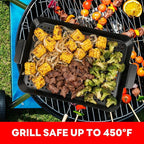 Grill Tray Set Of 2 Outdoor Grill Pans Tray Grill Pans with Hole Nonstick Barbecue Grilling Baskets for Outdoor Camping Vegetable Meat (2 grill pan)