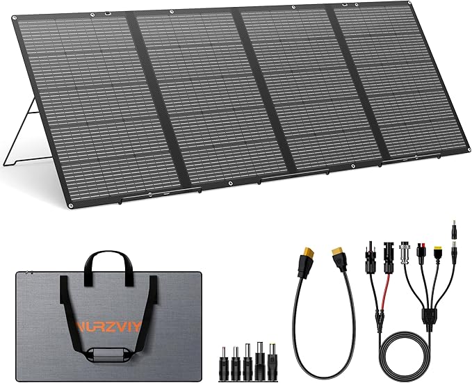 400W Portable Solar Panel Foldable Lightweight Charger with Upgraded Bracket, 36V Waterproof 400 Watts Solar Panels for RV, Campervan, Power Outages, Sheds, Outdoor Off Grid Essentials