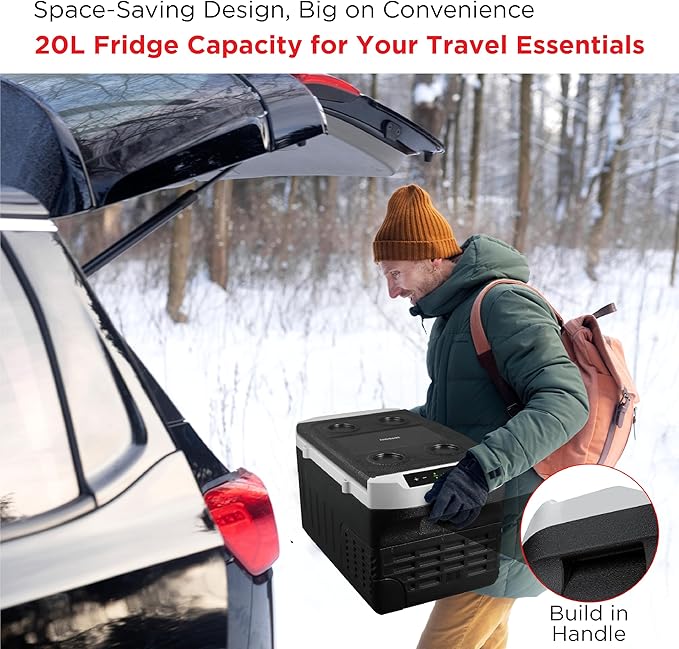 Frigidaire 2-in-1 Portable 12/24V DC & 110-240V AC Compressor Fridge Freezer – Compact for Travel, Car, Camping, Road Trips, Home, Dual Voltage 21qt