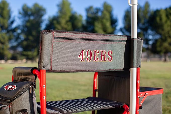 Picnic TIME NFL Unisex-Adult NFL Fusion Camping Chair with Side Table and Soft Cooler, Beach Chair for Adults, Lawn Chair