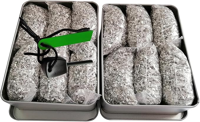 Magnesium Fire Starter Kit with Ferro Rod – Emergency Survival Gear with 12 Bags 99% Pure Magnesium + Waist Bag Waterproof Tin for Camping, Hiking, Bushcraft
