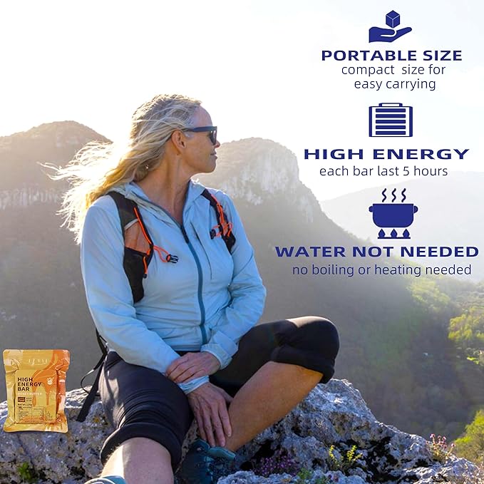 Emergency Food Supply - Honey Butter Hardtack, Mre Meals Military 2025, Emergency Meals Survival Bars, Camping Hiking Survival Food High Calorie Bars, 12 Count, Long Shelf Life