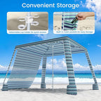 MoKo Beach Cabana, 8'×8' Large Beach Canopy with Side Wall, UPF 50+ Protection Easy Setup Beach Tent Sun Shelter, Adjustable Height Wind Resistant Cabana Beach Tent for Whole Family, Blue-Green Stripe