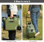REDCAMP 7.4 Gal Water Container with Wheels & Spigot | Portable Rolling Emergency Camping Water Jug with Folding Handle | BPA Free Food Grade Water Storage Tank for Camping, 2 Pack(28L, Green)