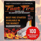 Fast Fire Odorless Fire Starter Cubes – Individually Wrapped Cubes for Grills, Fire Pits, Charcoal Chimneys, Camping & Indoor Fireplaces (100 Count)