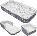 Toddler Travel Bed,Foldable & Portable Baby Cot,Three-in-one Design Little Sofa,Play Mat,Floor Bed for Kids,Oxford Fabric with Star Print,Lightweight&Easy Carry 60"x30"x7.9" (Sleeping Lounging Play)