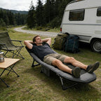 Portable Cot for Camping Adult, Folding Camping Cot with Thick Mattress, Pillow, Adjustable Cots for Sleeping with Pad, 26" Wide, Outdoor Lounge Chair for Home Office Nap Beach Travel Hiking (Grey 2)