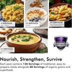 Numanna Defender Pack with Meat Bucket 648 Servings | 3-Month Emergency Food Supply with Protein | Easy-to-Prepare Survival Meals for Prepping, Camping & Daily Use | 25+ Year Shelf Life | Made in USA