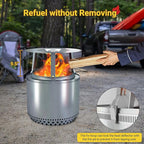 Upgraded Heat Deflector for Solo Stove Ranger 15’’, 304 Stainless Steel Heat Diffuser with Detachable Legs & Fix Hoop, Capture and Redirect Warmth, Camping Accessory