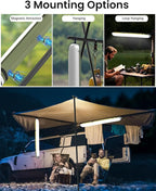 4000mAh Inflatable Solar Camping Lantern - 339 Lumens Ultra Bright 34” LED Light Tube & Power Bank, IP66 Waterproof USB-C Rechargeable Portable Tent Lamp for Hurricane, Power Outage, Survival Kits