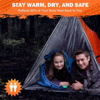 Emergency Survival Tent Life Shelter - 2 Person Mylar Emergency Shelter Tube Tent with Emergency Whistle & Paracord, All-Weather Essential Survival Gear for Camping, Hiking & Survival Kits
