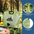 Water Jug Camping 2.1 Gallon Collapsible with Spigot, BPA Free Portable Water Pouch Foldable Water Bags for Outdoor Hiking, Travel and Emergency & Water Storage Containers (Green_Orange-2Pcs)