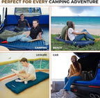 KingCamp Sleeping Pad for Camping, Ultralight Connectable Inflatable Sleeping Pad Camping Mattress with 6.3" Built-in Pillow & Foot Pump for Backpacking Hiking Tent Cot