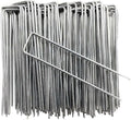 Petgrow 6 Inch Garden Stakes Galvanized Landscape Staples,U-Type Turf Staples for Artificial Grass, Rust Proof Sod Pins Stakes for Securing Fences Weed Barrier, Outdoor Wires Cords Tents Tarps