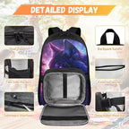 Galaxy Backpack for Men Wolf School Bag for Travel Lightweight Mens Bookbag with Lunch Box for Outdoor Hiking Camping Casual Daycare Back Pack