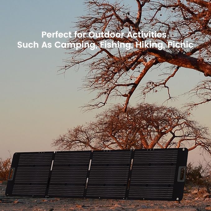 Portable Solar Panel 80 Watt for Power Station, IP67 Waterproof Foldable Solar Cell Solar Charger w/ XT60 Anderson DC 8mm 7909 5521 Connector for Camping, RV, Off Grid Living