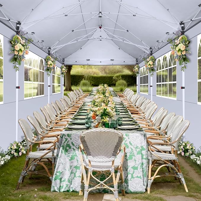 COBIZI Canopy Tent 10x30 Pop Up Canopy with 8 Removable Sidewalls Party Tents for Parties Wedding Patio Commercial Waterproof and UV50+ Ez Outdoor Instant Gazebo with Roller Bag & 4 Sandbags（White