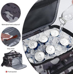 MOV COMPRA Tactical Lunch Bag for Men Insulated Lunch Box Leakproof Large Capacity Thermal Cooler Bag with MOLLE Water Bottle Pouch for Adults for Work Picnic Camping（Camouflage Grey）