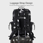 LHI Military Tactical Backpack for Men and Women 45L Army 3 Days Assault Pack Bag Large Rucksack with Shoe Compartment - Black Lightning