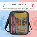Tirrinia Expandable Insulated Lunch Bag for Men Women – Leakproof Reusable Cooler LunchBox for Kids & Adults with Shoulder Strap, Perfect for Work, School, Office, Travel,Dark Blue