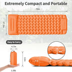 Sleeping Pad for Camping - 4” Thick Inflatable Camping Mat with Built-in Pump & Pillow, Ultralight Self Inflating Camping pad, Backpacking Sleeping Mat for Hiking, Tent, Traveling