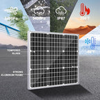 SOLPERK Solar Panel Kit 50W 12V, Waterproof Solar Battery Trickle Charger Maintainer + Smart MPPT Controller + Adjustable Mount Bracket for Boat Car RV Motorcycle(Without Mounting Bracket)