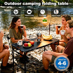 Tactical Camping Table with Adjustable Height, Collapsible Table Lightweight with Carry Bag for Camping, Travel expeditions, Hiking, Picnics, BBQs & Beach Trips