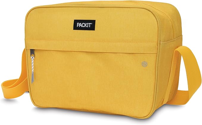PackIt Freezable Zuma Can Cooler, Built with EcoFreeze Technology, Collapsible, Reusable, Zip Closure with Adjustable Shoulder Strap, Fits 15, 12 Oz Cans