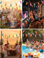 Multicolor Beach Flip Flop String Lights, 8.5Ft Beach Themed Outdoor Party Lights with 10 Multicolor Slipper Lights, Summer Ocean Decorations String Lights for Bedroom Camping Decks Party Lighting