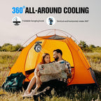 Portable Camping Fan with LED Lantern- 40H Work Time Rechargeable Battery Operated Fan with Hanging Hook for Tent Car RV Hurricane Emergency Outages Survival Kit